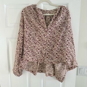 Doen Floral Print Women's blouse top Blockprint flowy size small S